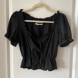 Urban outfitters cropped, black blouse